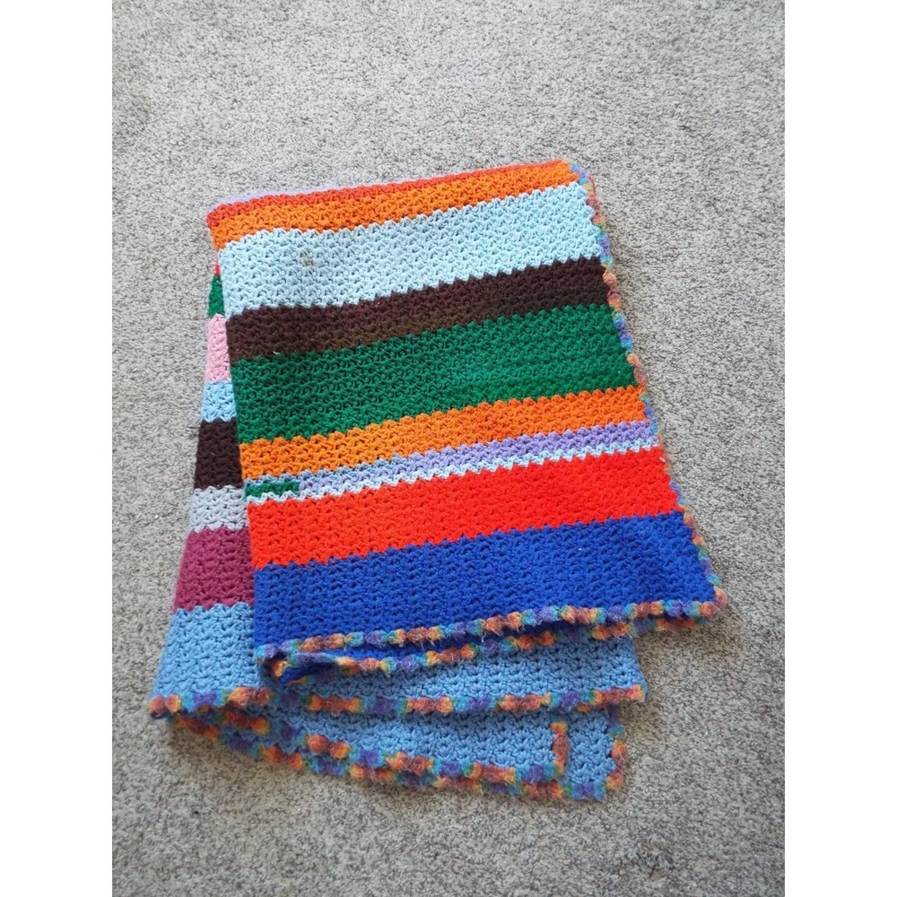 #10 - Afghan Crochet Blanket Multicolored 88"L x 54"W "CALLOUT"